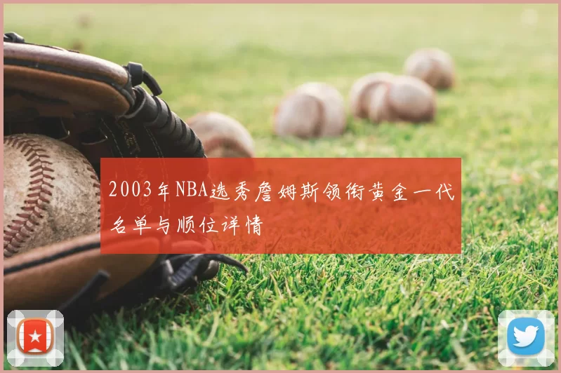 2003年NBA选秀詹姆斯领衔黄金一代名单与顺位详情