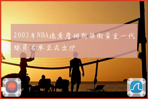 2003年NBA选秀詹姆斯领衔黄金一代球员名单正式出炉